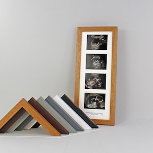 Baby Scan Photo Frame - Portrait Multi  Frame for Four Scan sized Photos and Text Box. Handmade. Baby Shower Gift | Pregnancy Announcement
