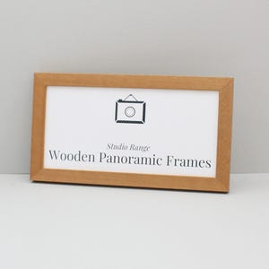 Oak Colour Panoramic Picture Frames - Studio Range. Wooden Frames designed to suit long panoramic style  photos | Optional Mount | Woodgrain