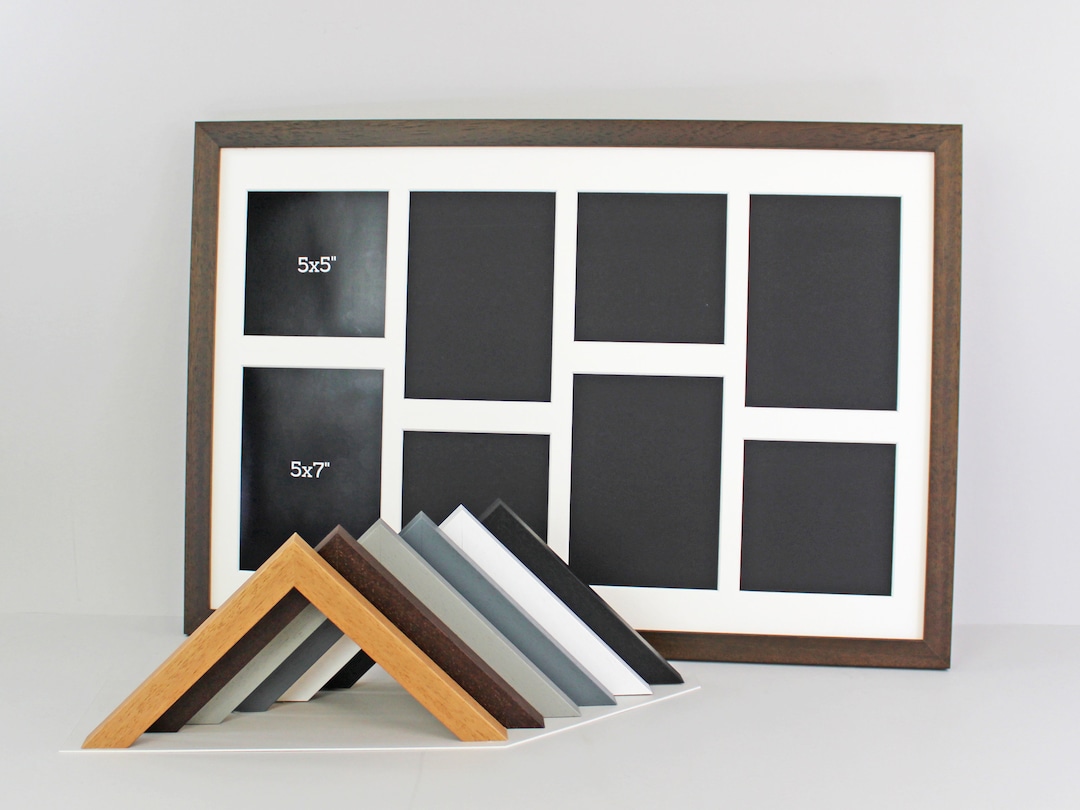 Multi Aperture Photo Frame. Holds Four 5x7 and Four 5x5 Photos. 40x60cm
