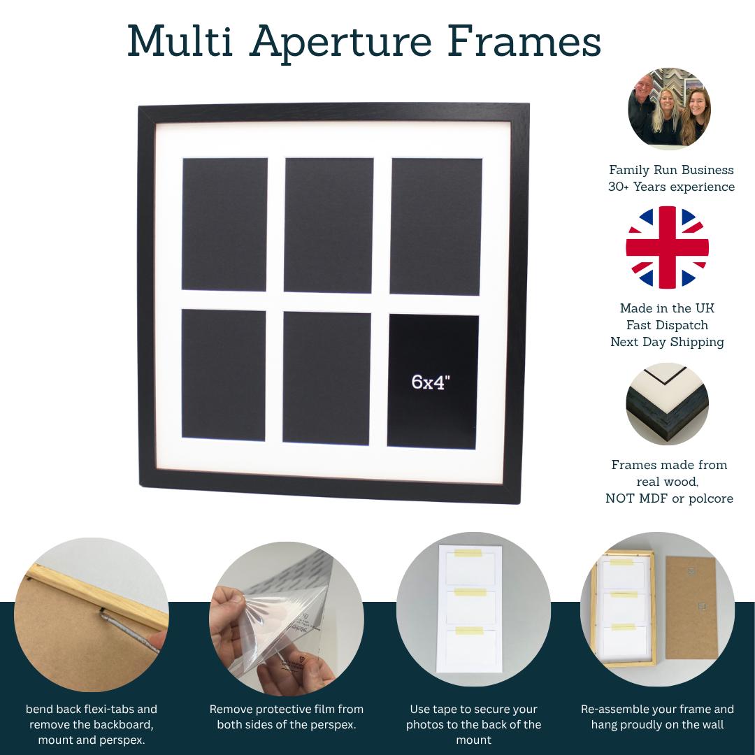 Multi Aperture Photo Frame. Holds Four 4x4