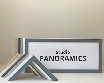 Panoramic Picture Frames - Studio Range. Wooden Frames designed to suit long panoramic style photos / prints | Optional Mount | Woodgrain |