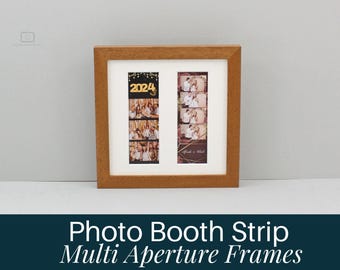 Photo Booth Strip Frame - 2 Photo Booth Strips - Wooden Photo Frame. Wall Hanging.