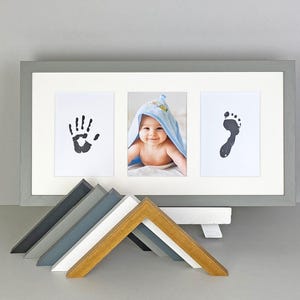 Capture The Memory Frames. Handmade Photo Frame for Baby's Hand&Foot Prints, Inkless kit included. 25x50cm. A Perfect Gift for New Parents.