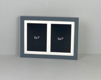 Multi Aperture Photo Frame. Holds Two 5x7" Photos. A4. Portrait or Landscape. Wooden Collage Photo Frame. Handmade to order. Wall Hanging.