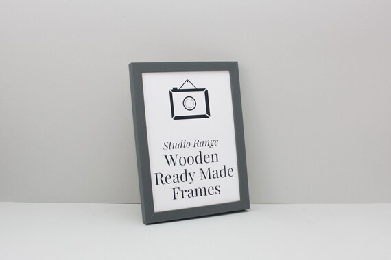 Dark Grey Ready Made Frames Studio Range. Standard Size Wooden Frames Optional Bevelled Mount Woodgrain Finish Wall Hanging UK Etsy