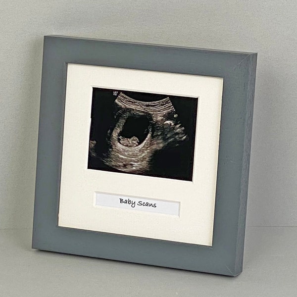 Baby Scan Photo Frame - Multi aperture Frame for Scan sized Photo and Text Box.  Handmade. Baby Shower Gift | Pregnancy Announcement