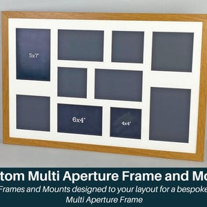 Custom Multi Aperture Wooden Frame AND Mount. IMPORTANT- Read Description Box before ordering -The Perimeter is ALL 4 sides added together