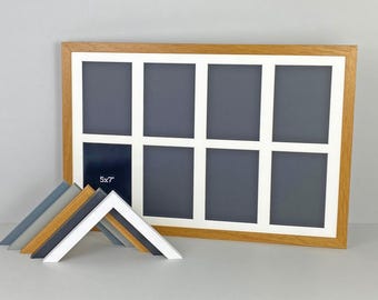 Multi Aperture Photo Frame. Holds 8 5x7" photos. 40x60cm. Wooden Collage Picture Frame.  Perfect for Displaying a Collage of Memories