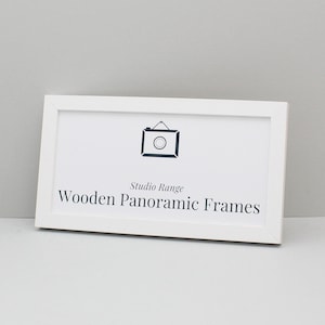 White Panoramic Picture Frames - Studio Range. Wooden Frames designed to suit long panoramic style  photos | Optional Mount | Woodgrain