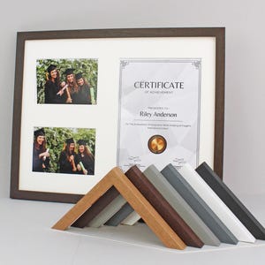 Certificate, Graduation, Diploma Frame. For Certificate and Photographs. 40x50cm.  Wooden Picture Frame in a selection of colours.