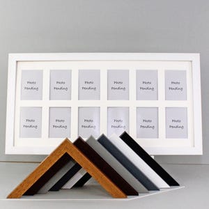 Through the School Years Photo Frame - Multi Aperture Frame. 25x50cm. Suits 12 photos sized 2.5x3.5". Small collage frame for school photos