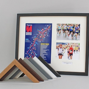 Personalised Certificate Frame with two 5x7"  Photographs. 40x50cm. Perfect for sporting achievements such as Rugby, ballet, fun runs & More