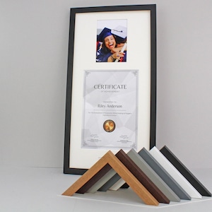 Personalised Graduation, Certificate, Diploma frame for One 5x7" Photo and A4 Certificate / Degree