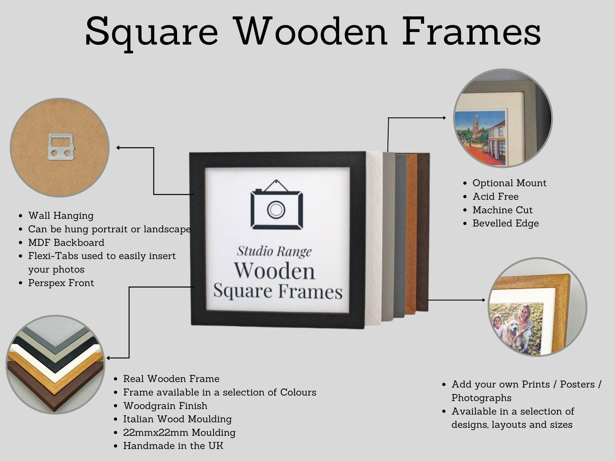 Square Frames - Studio Range. Standard Size Square Frames With Optional ...