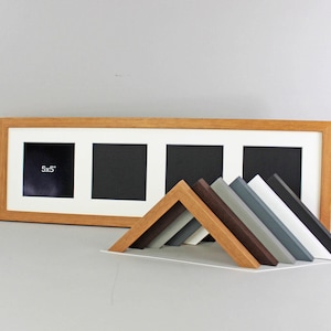 Multi Aperture Photo Frame. Holds four 5x5" sized images. 20x70cm. Portrait or Landscape.