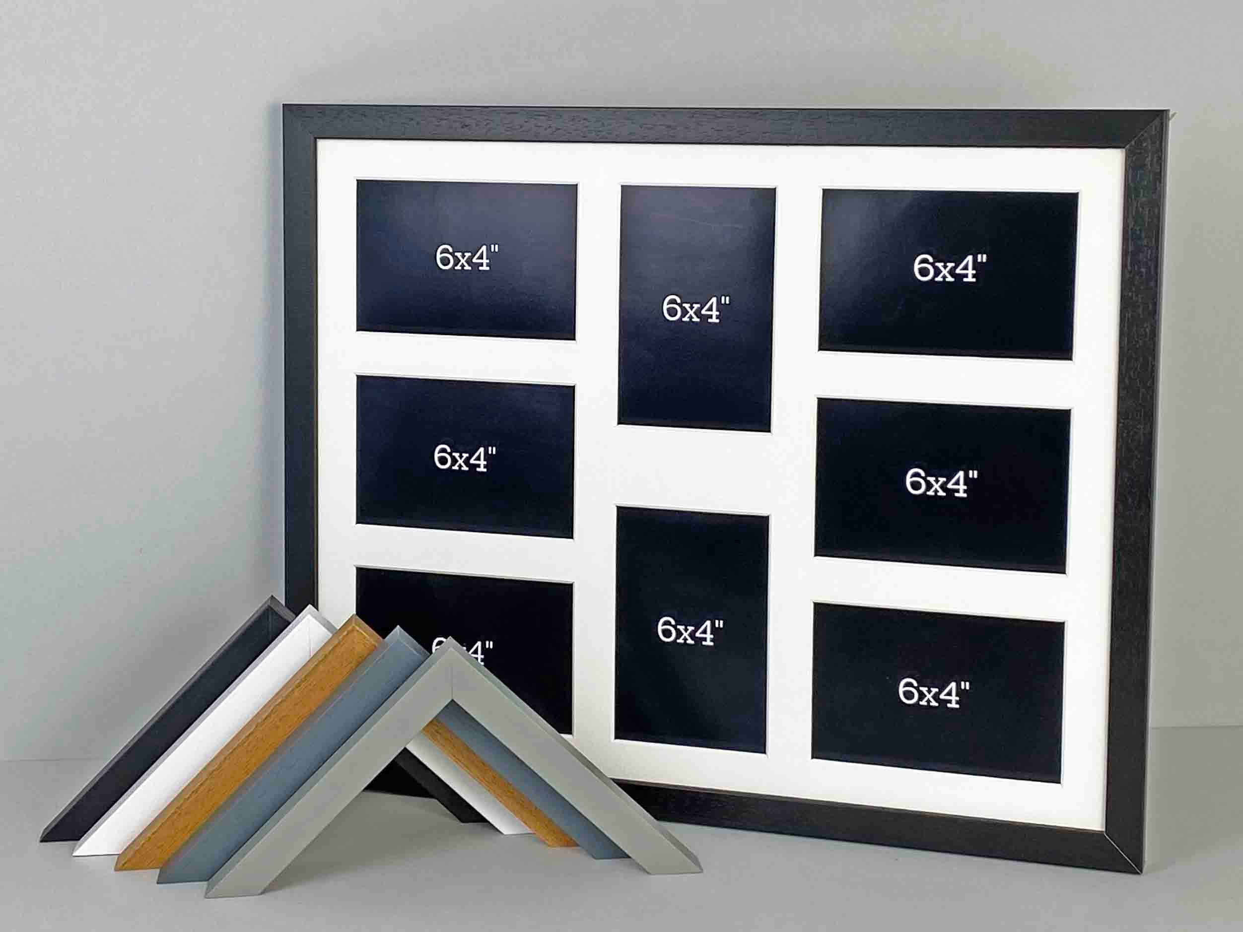 Outgeek Picture Frames Collage Wall Decor Multi Size Set of 6, Bulk Wooden  Square Matted Photo Frame with Mat Including Two 4x6, Two 5x7, Two 8x10