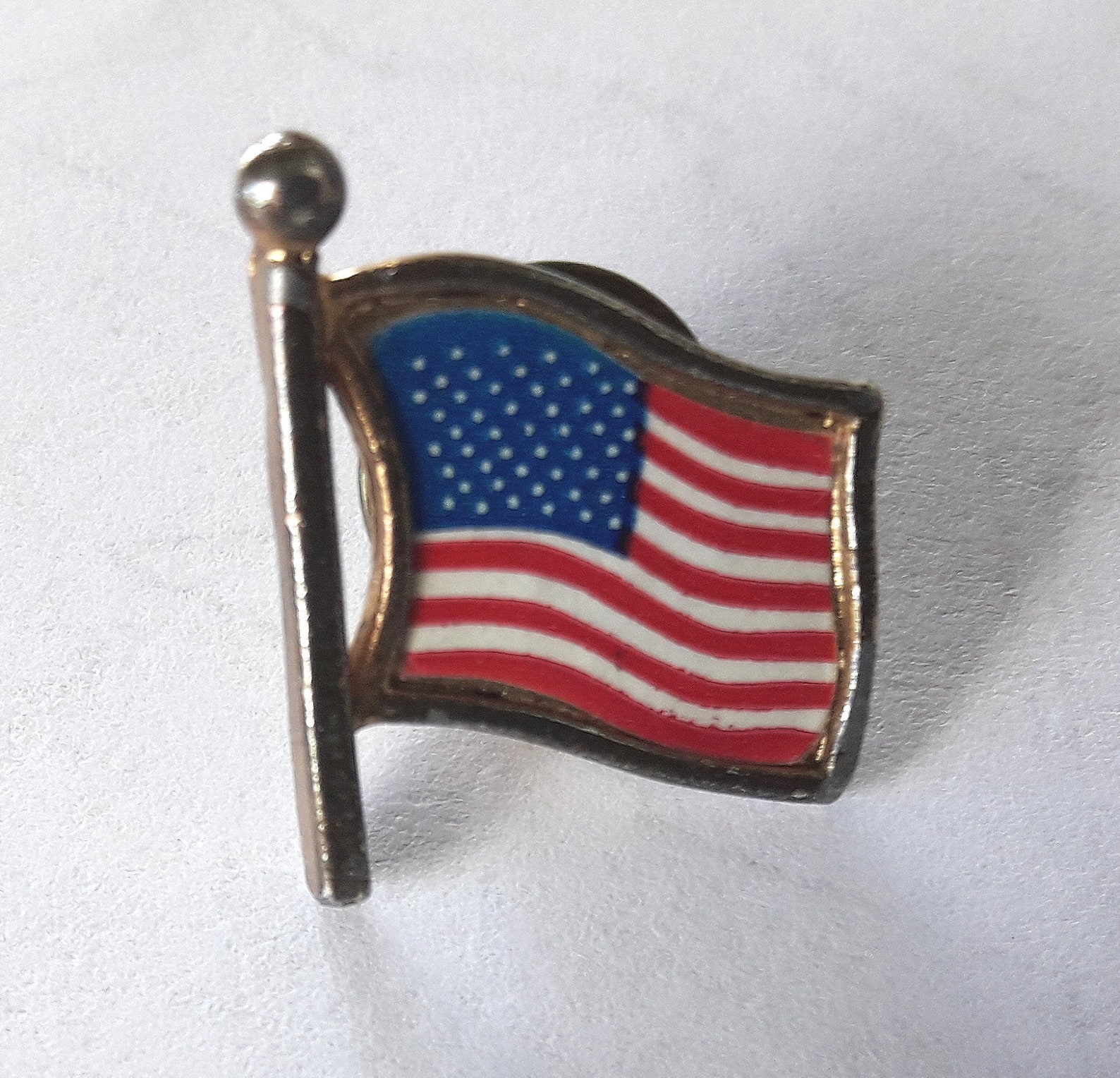 Vintage Flag Enamel Lapel Pin Etsy