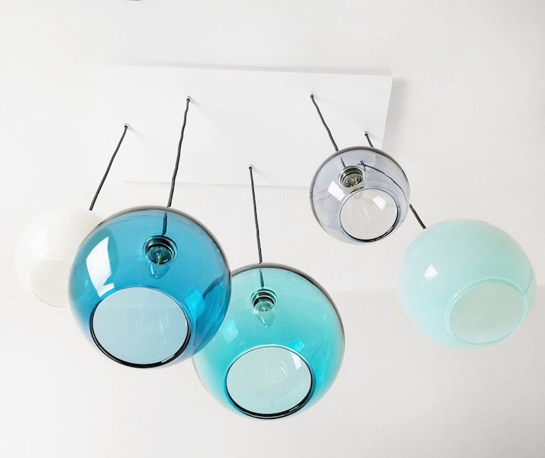 Dining Room Lighting. Kitchen Island Pendant Lights. Glass Globe Pendant Lights. Handblown Glass Chandelier. image 2