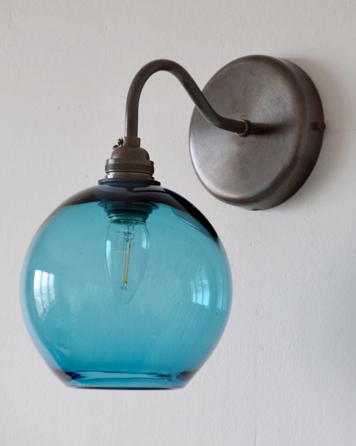 Hand Blown Glass Sconce Lights. Wall Light Sconces. Coloured Etsy