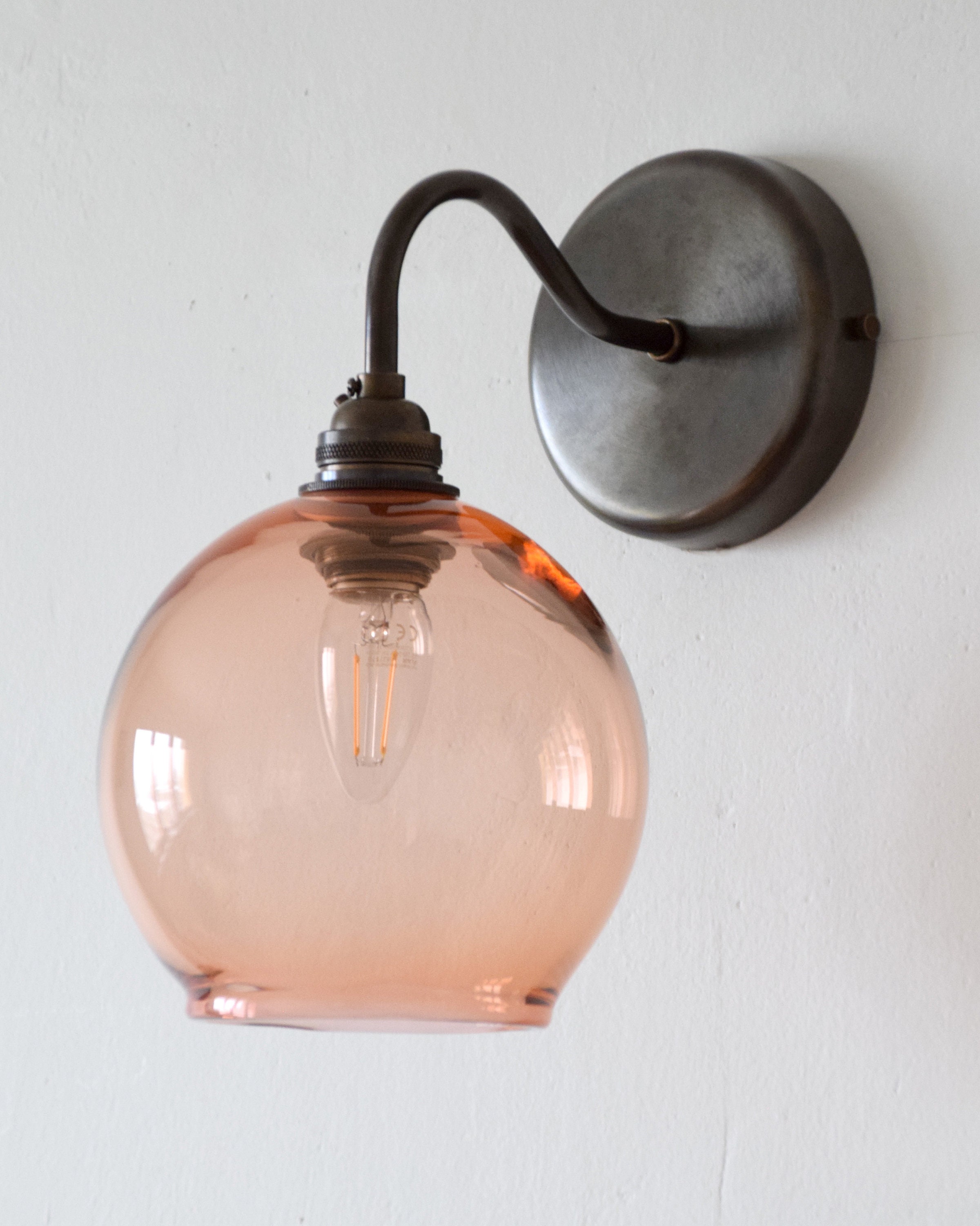 Hand Blown Glass Sconce Lighting. Wall Light Sconces. Colored Etsy UK