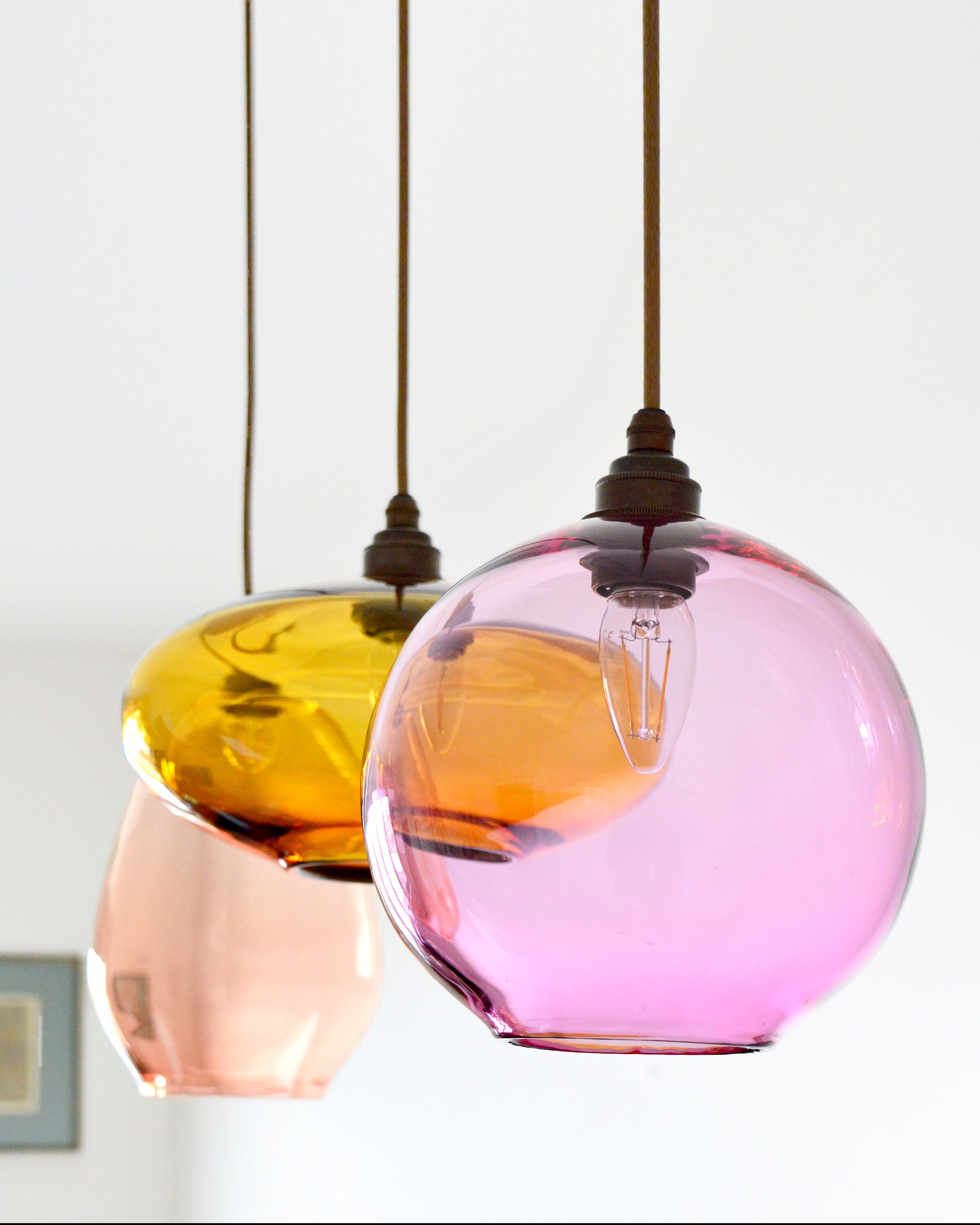 Colored Glass Pendant Lights. Hand Blown Glass Pendant Lights. Etsy Australia