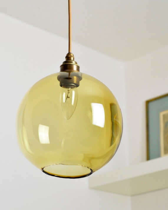 Hand Blown Glass Pendant Lighting Modern Oval Hanging Image 0