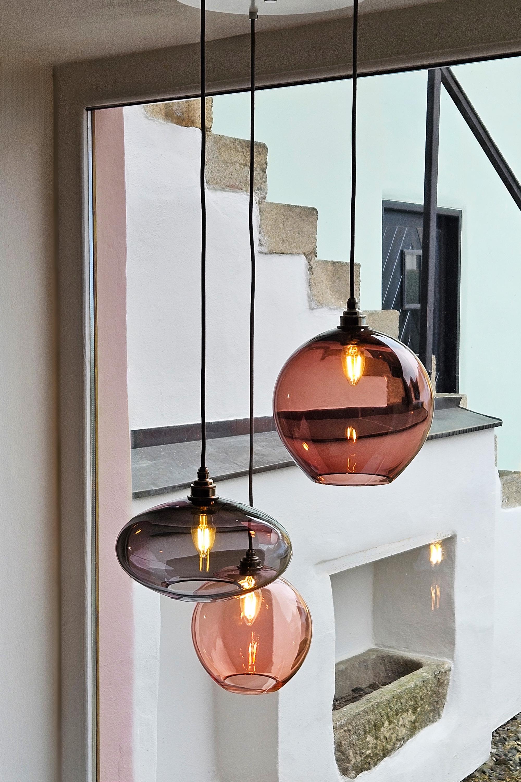 Hand Blown Czech Glass Cluster Pendant Light, Dining Kitchen Table