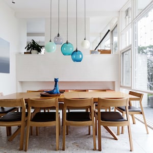 Dining Room Lighting. Kitchen Island Pendant Lights. Glass Globe Pendant Lights. Handblown Glass Chandelier. image 5