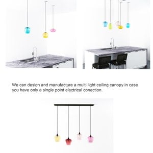 Kitchen Pendant Lighting. Dining Table Lighting. Coloured Glass Pendant Lights. Hand Blown Glass Pendant Lights. image 8