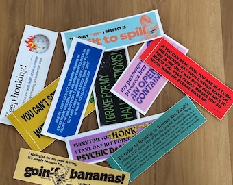 Random bumper sticker gift pack, three stickers for the price of two!