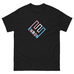 Enron logo trans pride flag shirt
