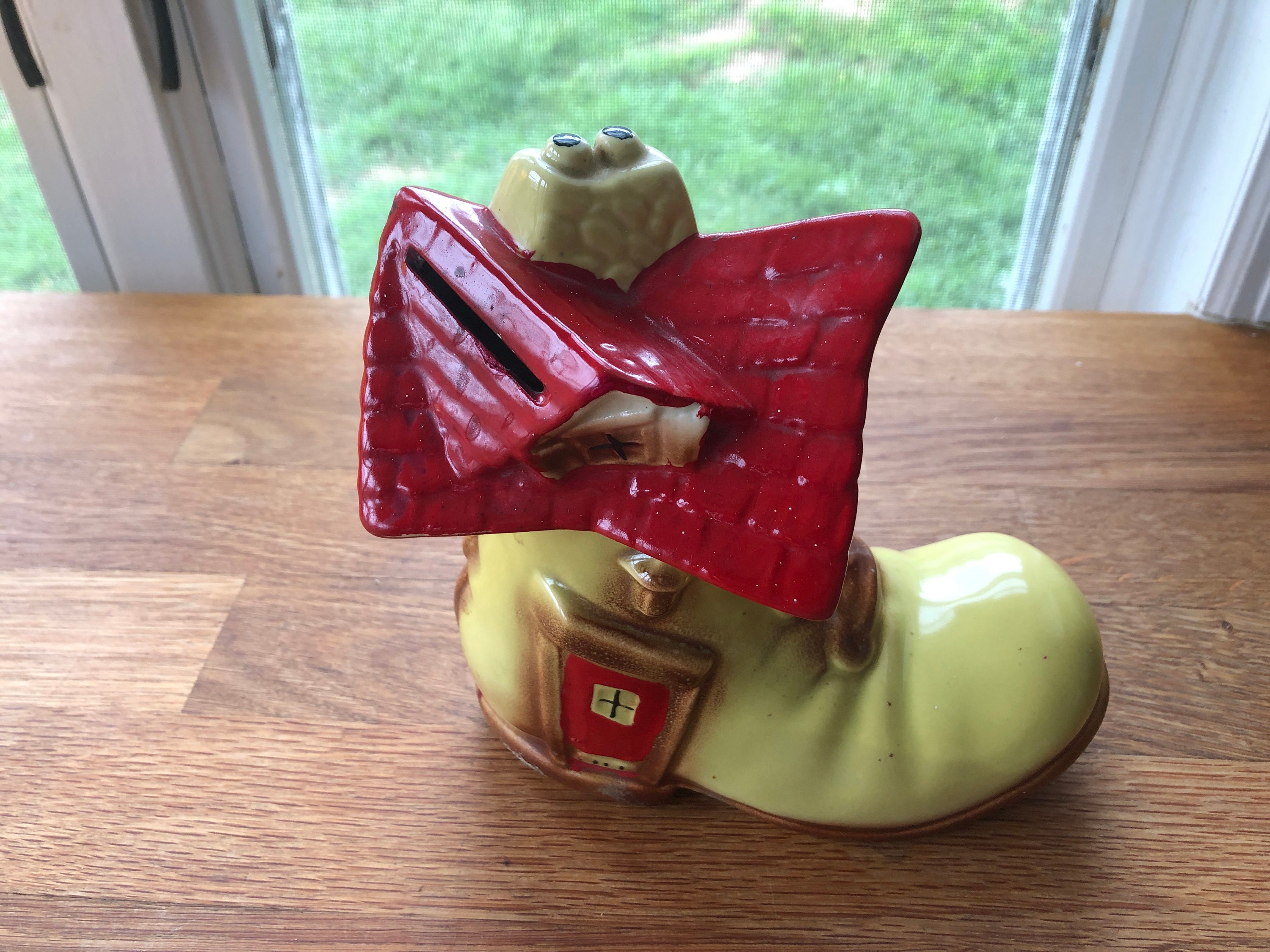 Vintage Old Mother in the Shoe Piggy Bank Etsy