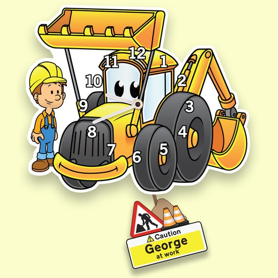 Yellow JCB Digger Wall Clock With Personalisation and Bespoke - Etsy New Zealand Yellow JCB Digger Wall Clock With Personalisation and Bespoke - Etsy New Zealand