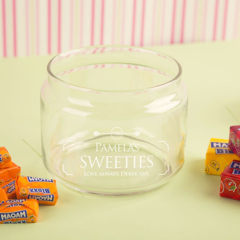 Personalised Engraved Sweetie Jar with Name and Personal Message Christmas or Birthday Gift Idea for Him or Her Fun stocking filler gift 画像 2