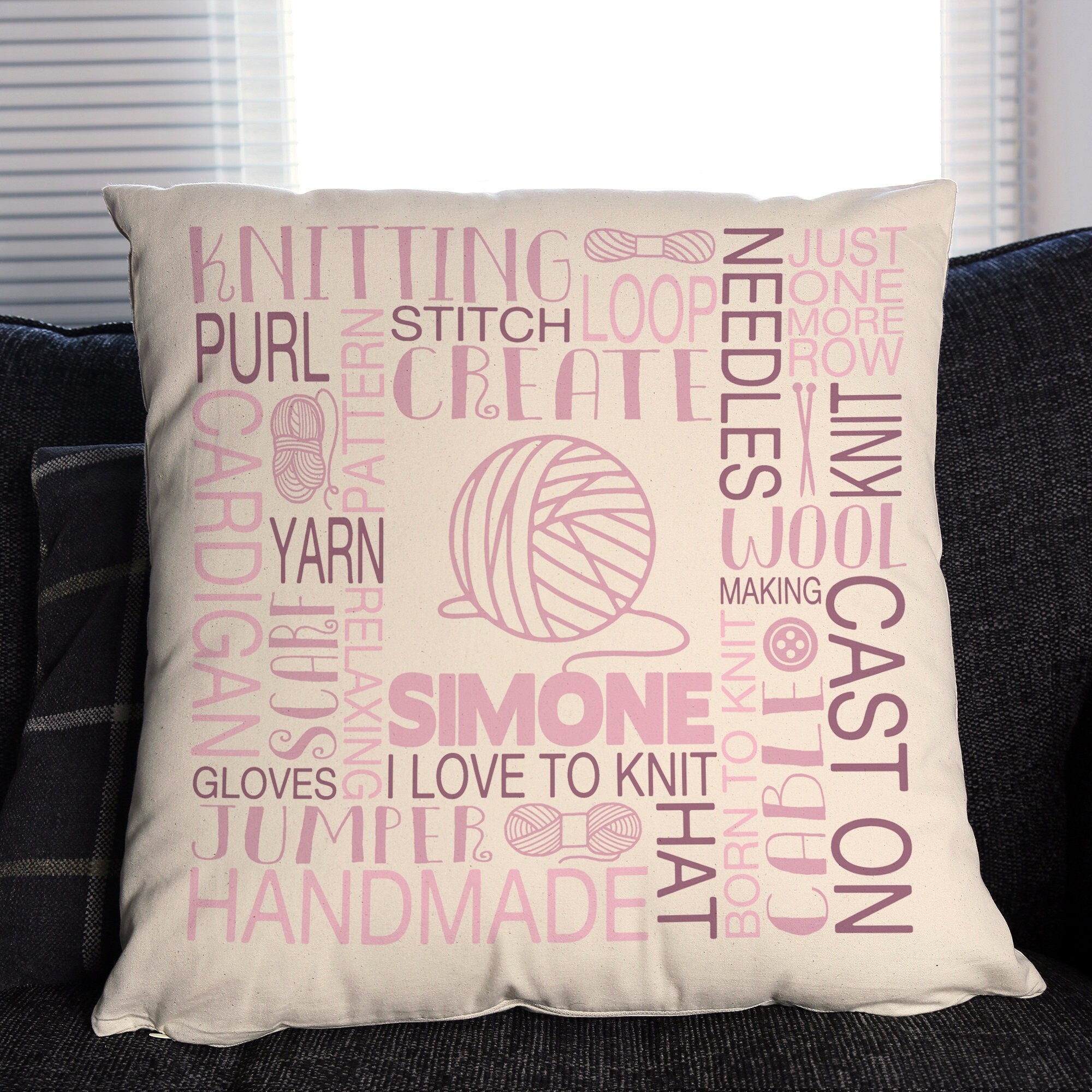 Personalised Word Art Cushion Etsy