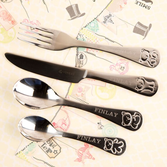 child's personalised cutlery set