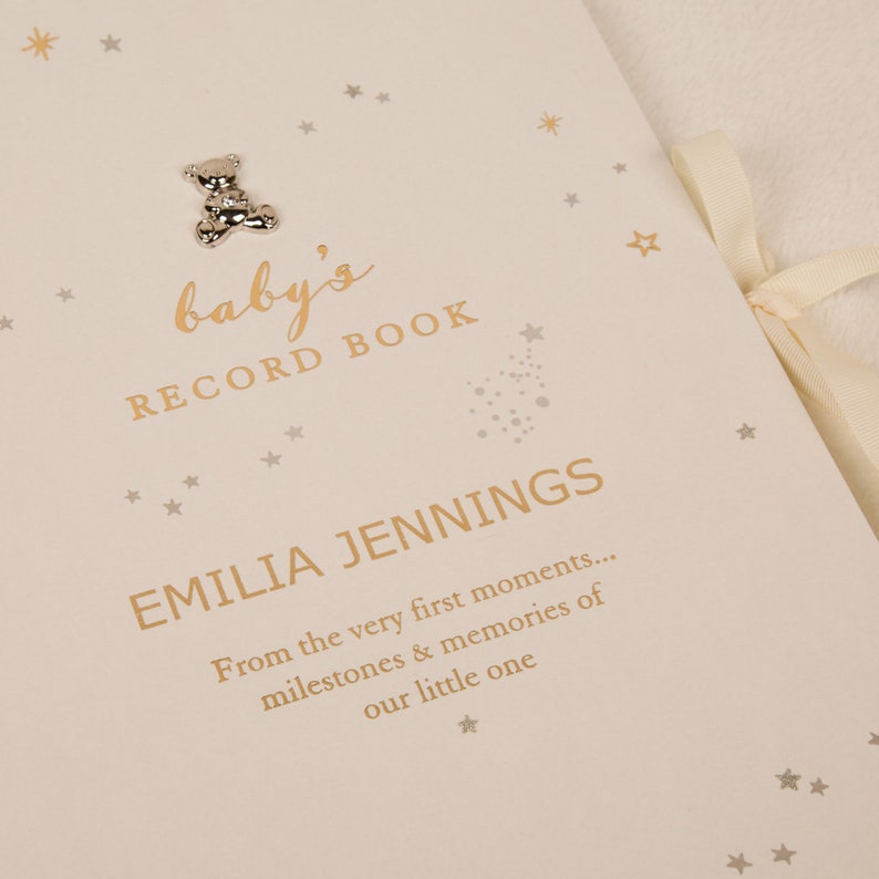 Personalised Baby Record Book Gold Foil Printed Customised Etsy UK