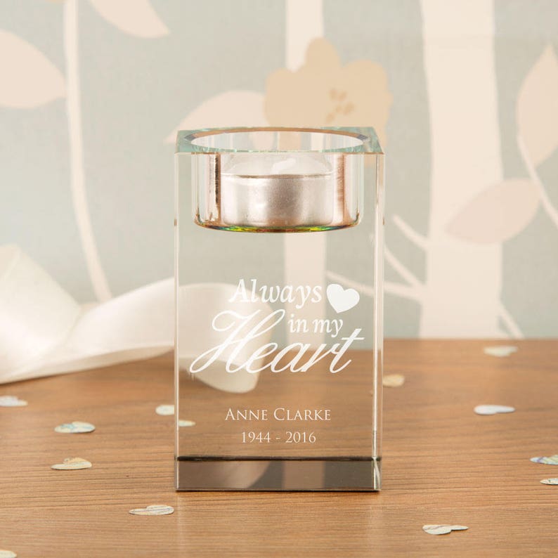 Always in My Heart Memorial Tealight Holder Memorial Candle Etsy UK