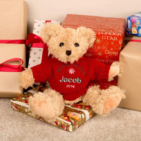 personalised christmas teddy