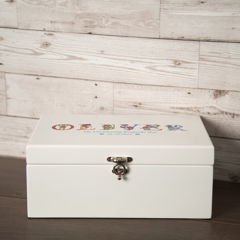 Boys Christening Keepsake Box. Memory Box for Baby Boy. Etsy