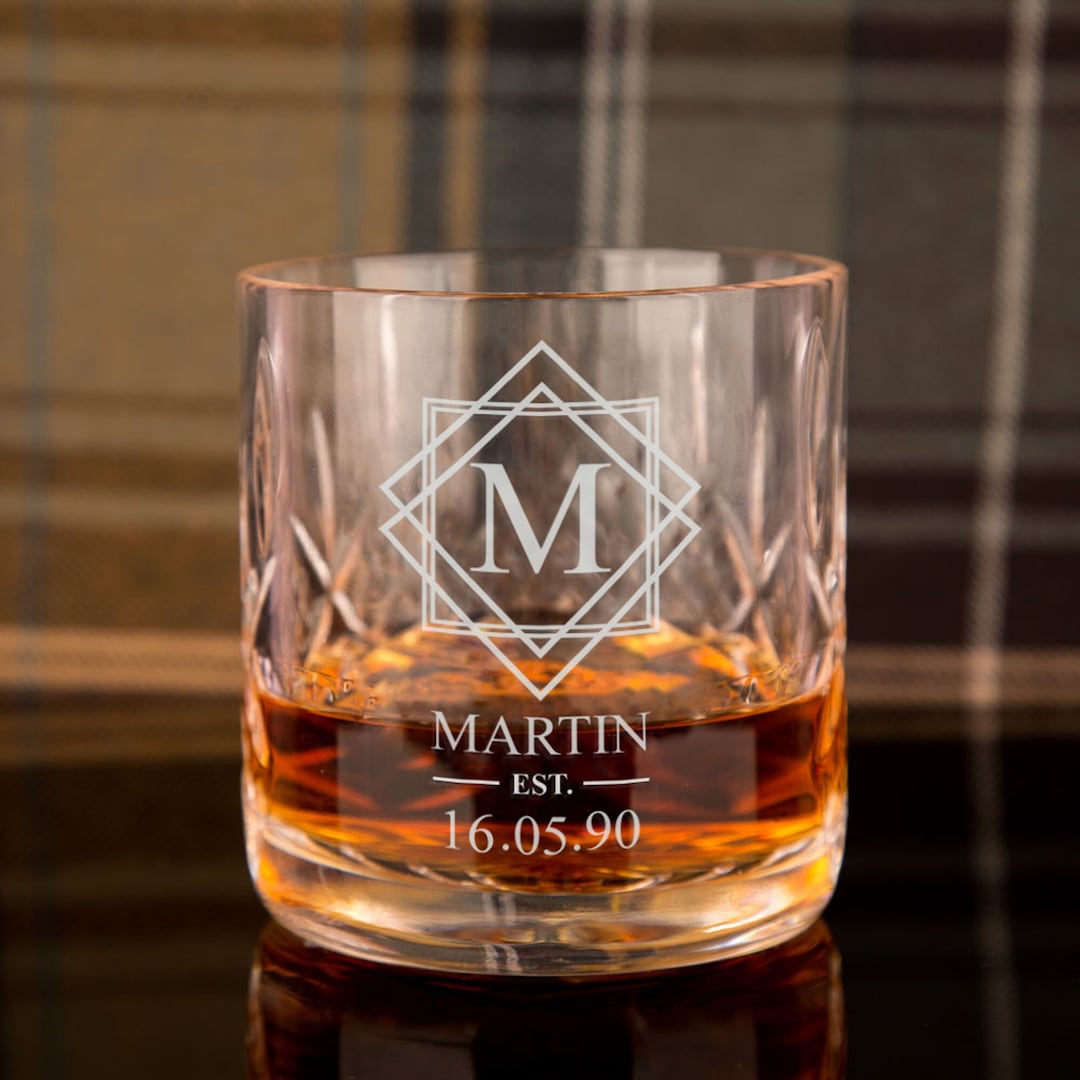 Sous Verre Personnalisé Engraved CR2 Crystal Whisky Mixer Glass - In Silk-Lined Gift Box, Personalizable Unbranded Other Collectible Whisky Glasses - Foto 13