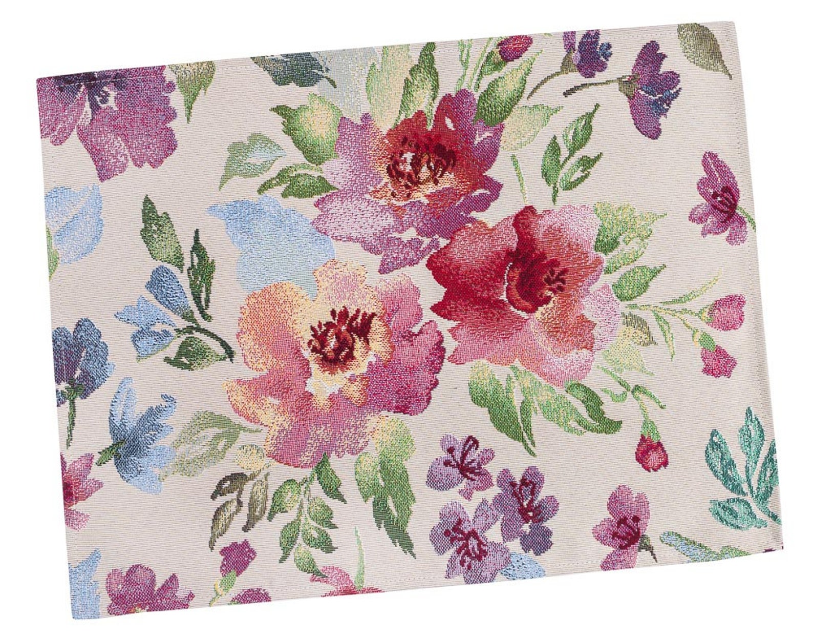 Floral Fabric Placemats tapestry Fabric Floral Pictorial on a Etsy