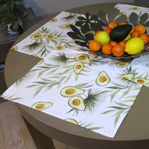 Waterproof Placemats Fabric (set of 2) Size: 12in X 16in (31cm X 41cm) Avocado Rectangular