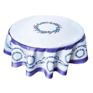 Tablecloth Purple Lavender Fabric Dining Table cover waterproof Block print table cloth for Round Table Table cloth