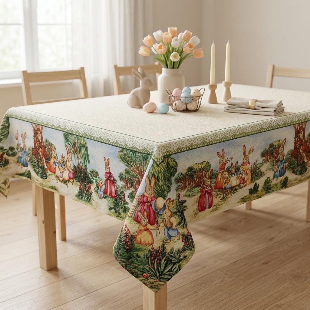 Oster Tischdecke Kunststoff 274x137 Cm Oster-Tischdecke Aus Kunststoff – 3 Stück, Hasen- Und Ei-Motiv, 274 X 137 Cm, Einweg, Wasserfest – Perfekt Für Osterparty & Frühling