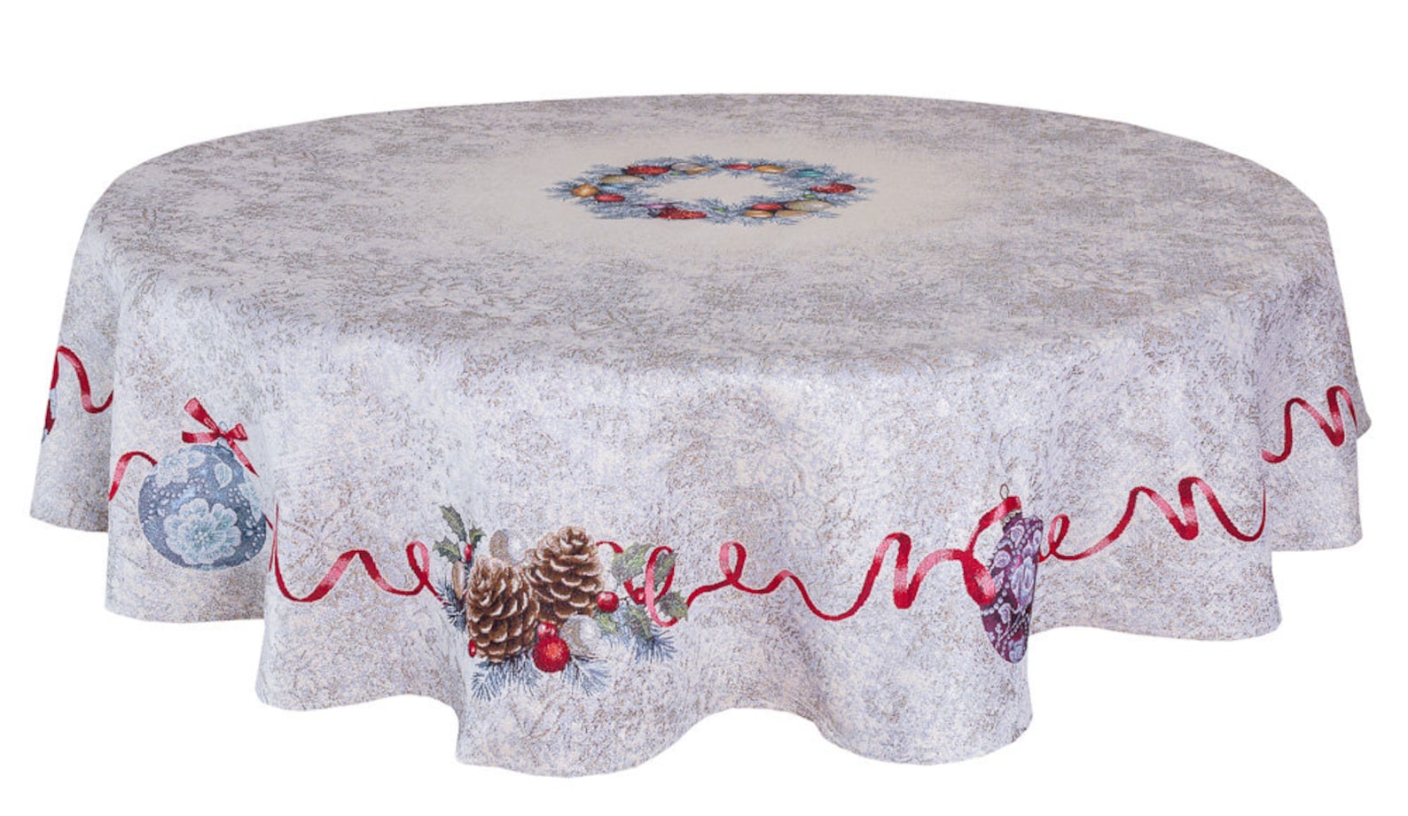 Luxury Christmas Tablecloth with Silver Lurex Christmas Etsy