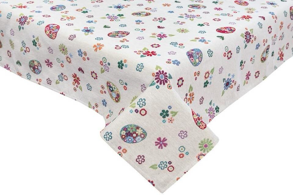 Tablecloth With Easter Eggs Bunny Floral Rectangular Round Etsy UK