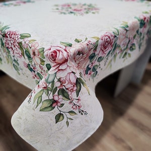 Tablecloth Square or Rectangular Centerpiece Fabric Tapestry Floral Flowers Rose Table Cover