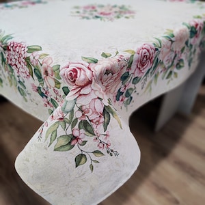 Tablecloth Square or Rectangular Centerpiece Fabric Tapestry Floral Flowers Rose Table Cover