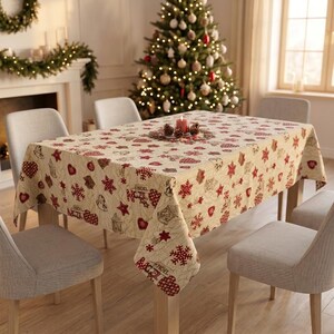Mantel navideño Gobelin / Mantel festivo Noel / Tapiz de invierno / Decoración navideña rústica / Mantel festivo para la mesa